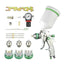 PANERGYRIC Professional HVLP Gravity Feed Air Spray Gun Kit | 3 Nozzle Set (1.7/2.0/2.5mm) & 600cc Cup | for Automotive, Furniture & Industrial Painting