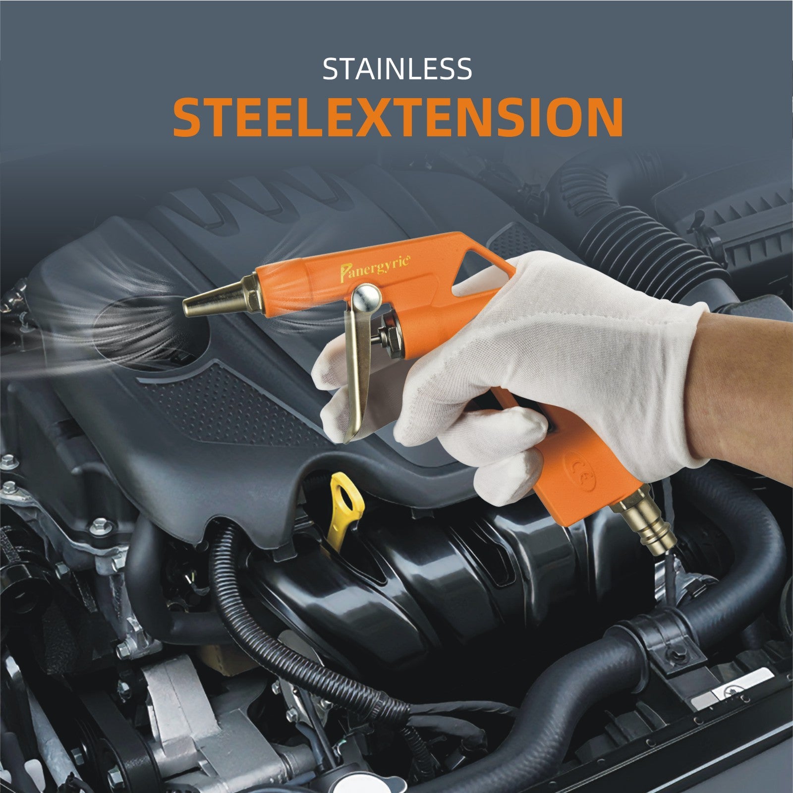 5 Pc Air Tool Kit Tire Inflator Spray Gun Air Duster Wash Gun Recoil Hose