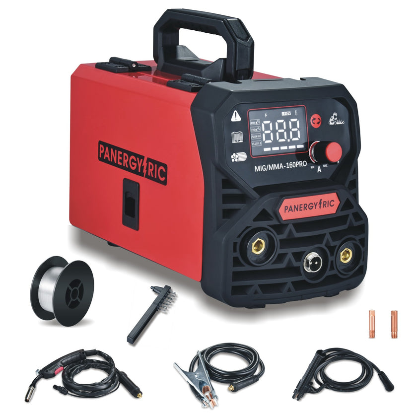 160A 3-in-1 Beginner MIG Welder | Gasless Flux Core, Lift TIG, Stick | 110V Portable Welder with Synergic Control & LED Display Main image