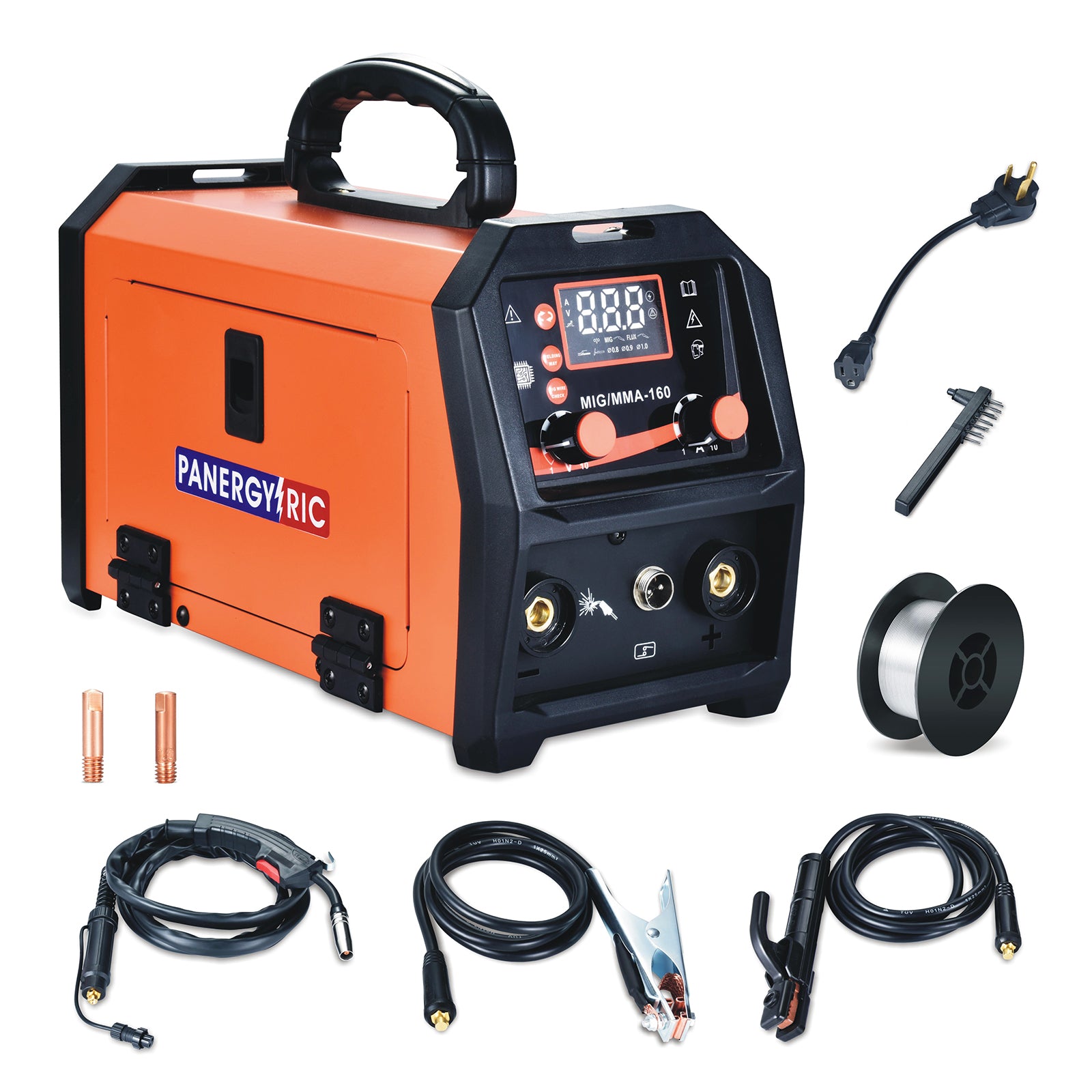 160A All-in-One MIG Welder | 110V/220V Dual Voltage | 3-in-1 Gasless Flux Core / Lift TIG / Stick Welder | Big LED Display | Portable & Beginner-Friendly Main image