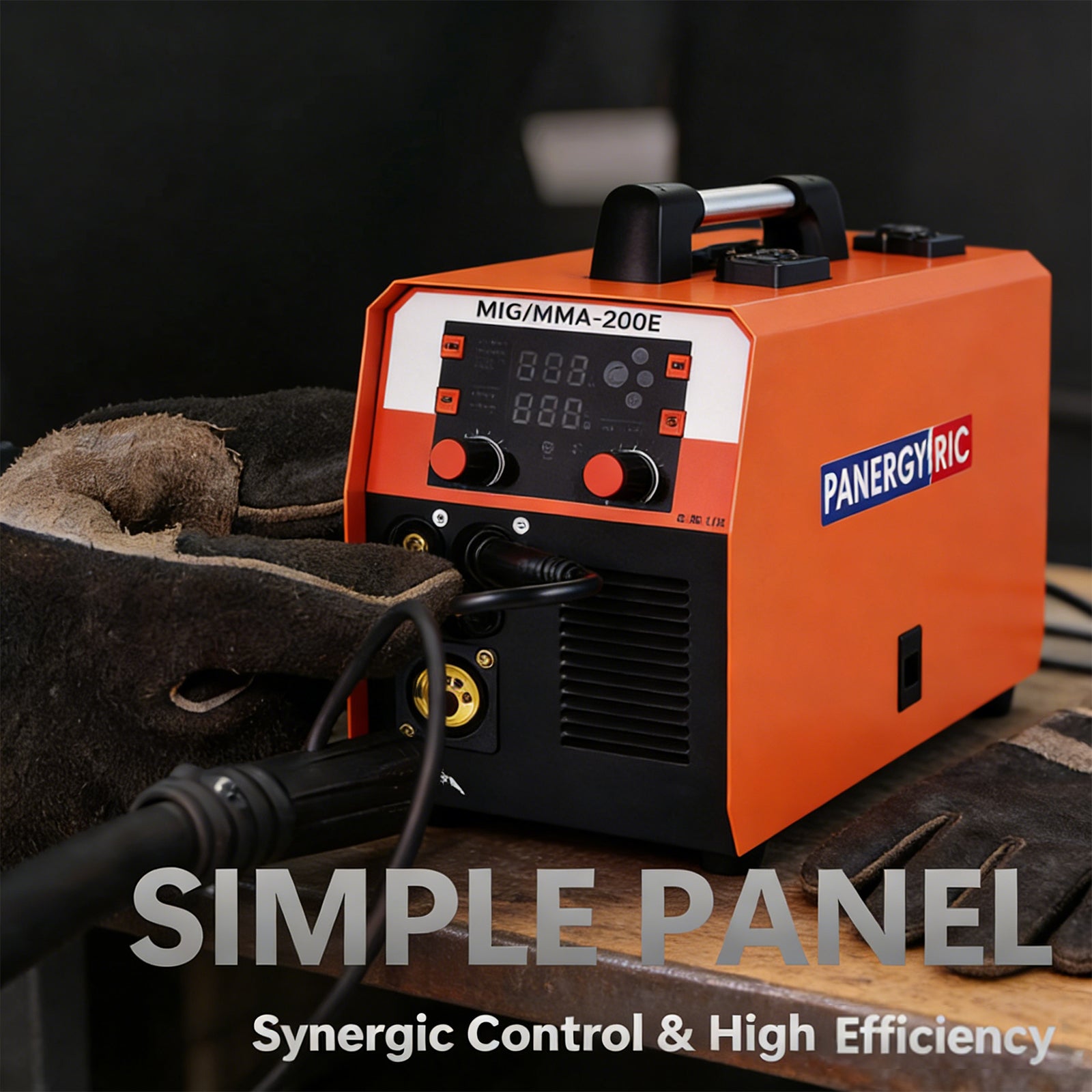 200A 4-in-1 Synergic MIG/TIG/Stick Welder, Dual Voltage 110V/220V Portable Welding Machine for Steel, Stainless, Flux Core