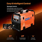 200A 4-in-1 Synergic MIG Welder | Gas/Gasless MIG, Stick, Lift TIG | Dual Voltage 110V/220V | IGBT Inverter & LCD Display