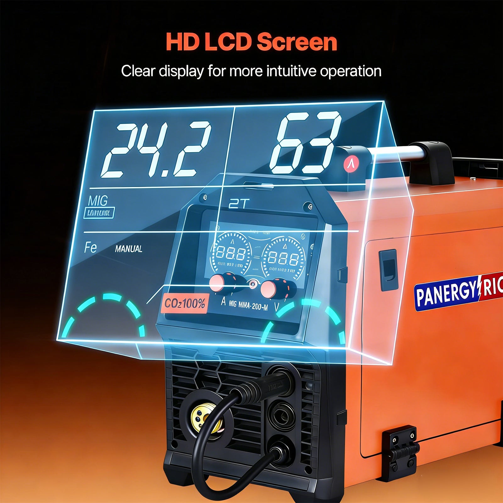 200A 4-in-1 Synergic MIG Welder | Gas/Gasless MIG, Stick, Lift TIG | Dual Voltage 110V/220V | IGBT Inverter & LCD Display