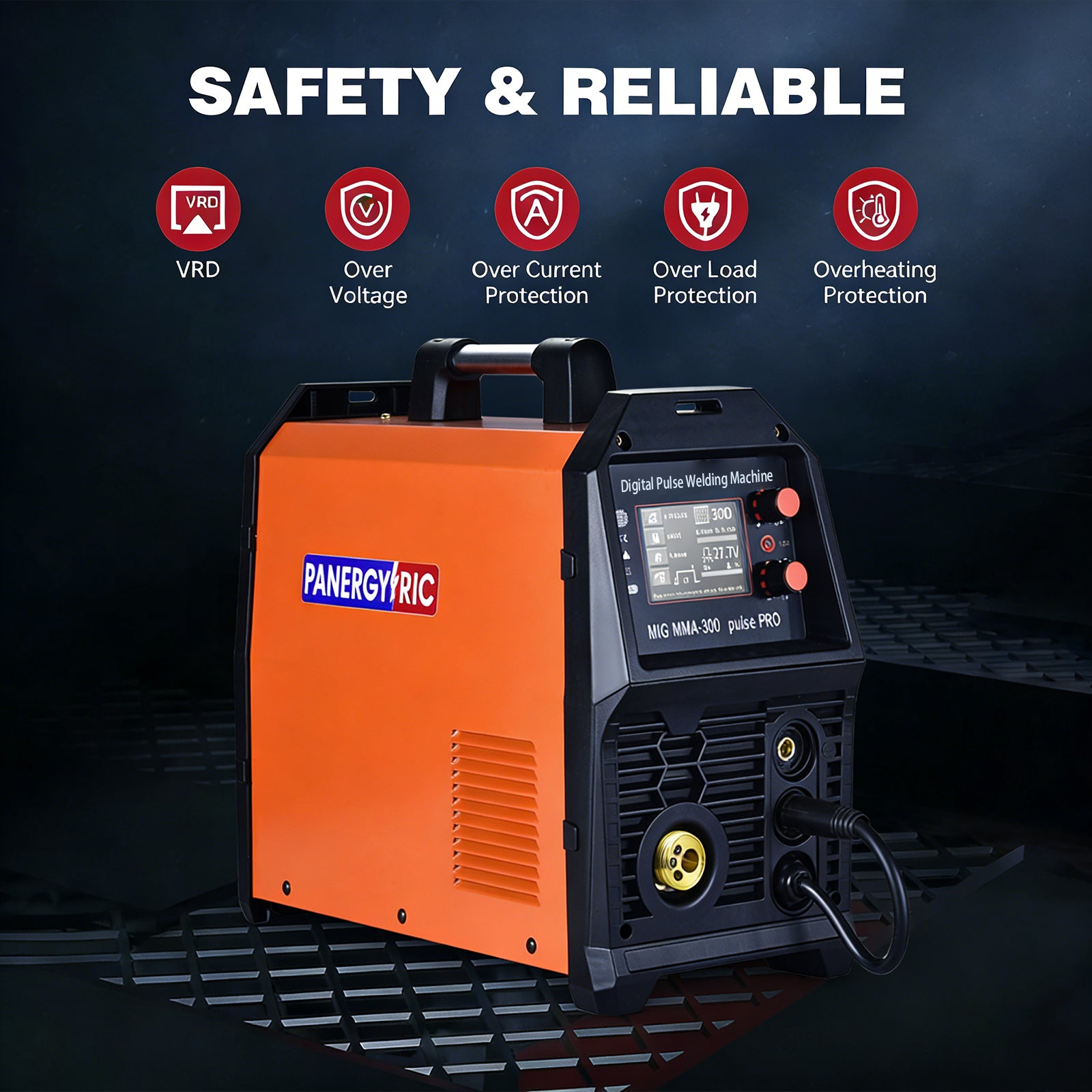 300A DiPulse MIG Welder | 5-in-1 Aluminum Welder with Pulse MIG, Gas/Flux Core, Lift TIG, Stick | Dual Voltage 110V/220V, LCD Display
