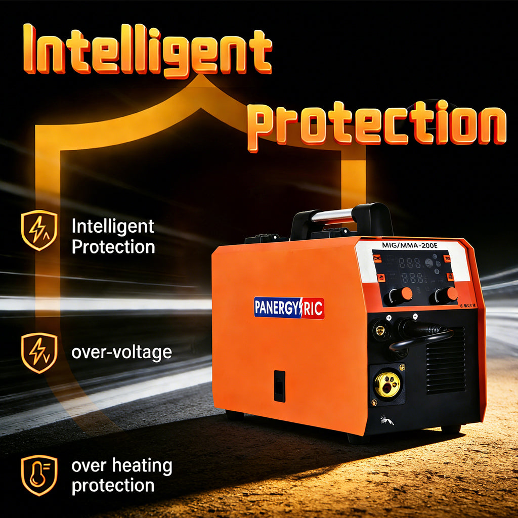 200A 4-in-1 Synergic MIG/TIG/Stick Welder, Dual Voltage 110V/220V Portable Welding Machine for Steel, Stainless, Flux Core
