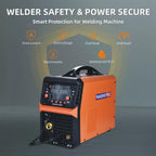 200A 4-in-1 MIG Welder | Synergic MIG/Flux Core/Stick/Lift TIG | Dual Voltage 110V/220V Portable Welding Machine with LCD