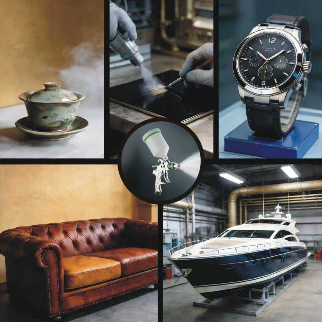 PANERGYRIC Professional HVLP Gravity Feed Air Spray Gun Kit | 3 Nozzle Set (1.7/2.0/2.5mm) & 600cc Cup | for Automotive, Furniture & Industrial Painting