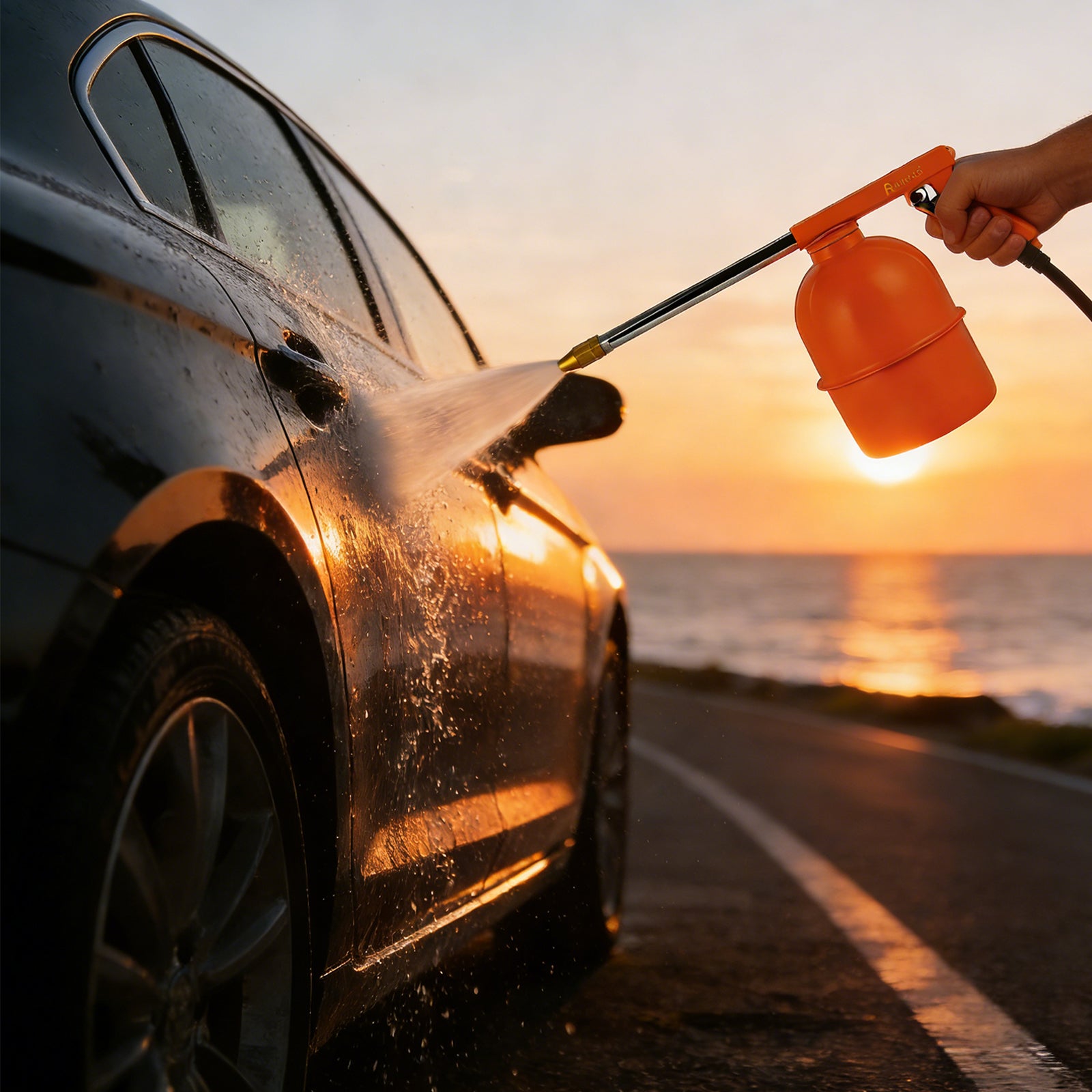 5 Pc Air Tool Kit Tire Inflator Spray Gun Air Duster Wash Gun Recoil Hose