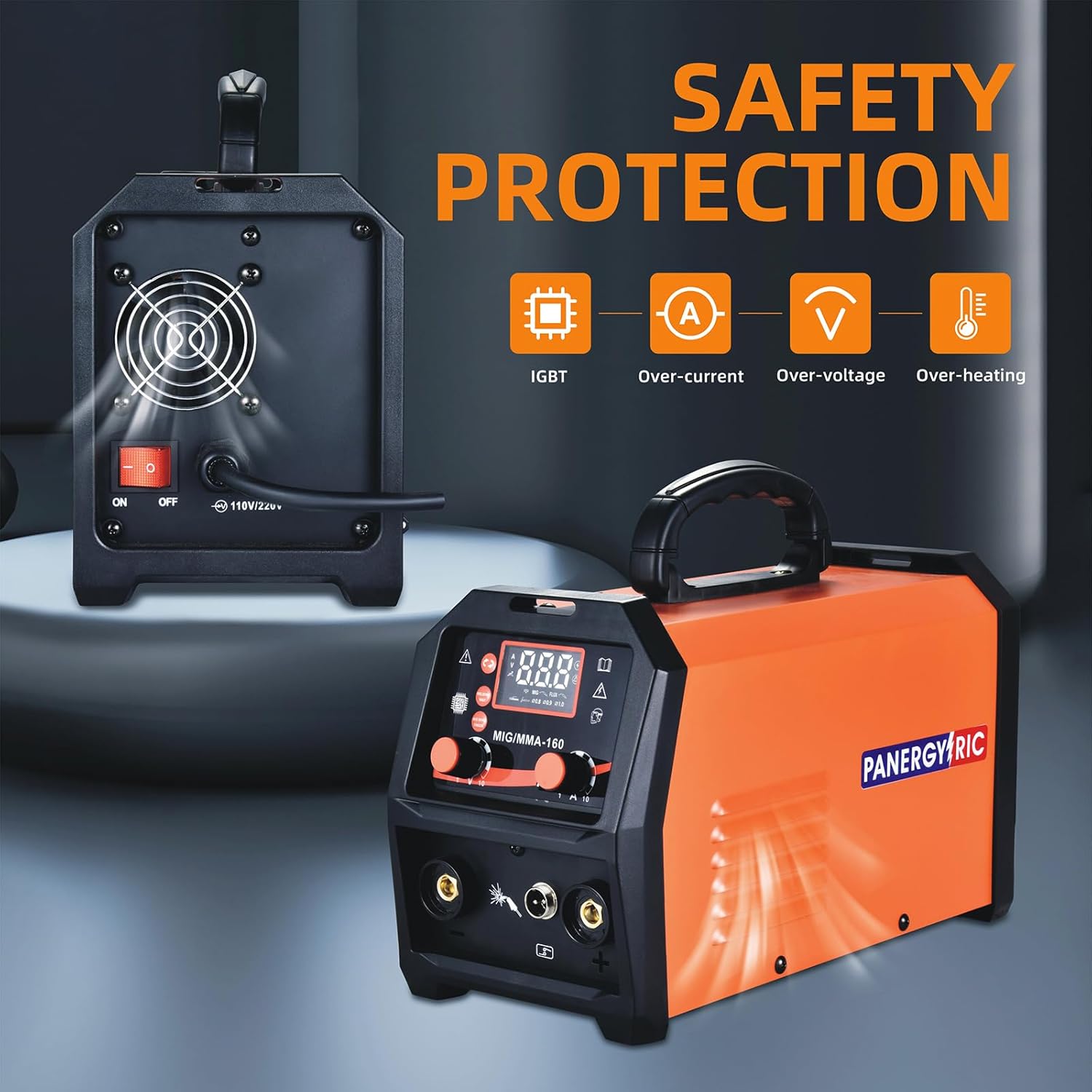 160A 3-in-1 Beginner MIG Welder | Gasless Flux Core, Stick, Lift TIG | Ready-to-Weld Kit with Wire, Dual Voltage 110V/220V, LED Display