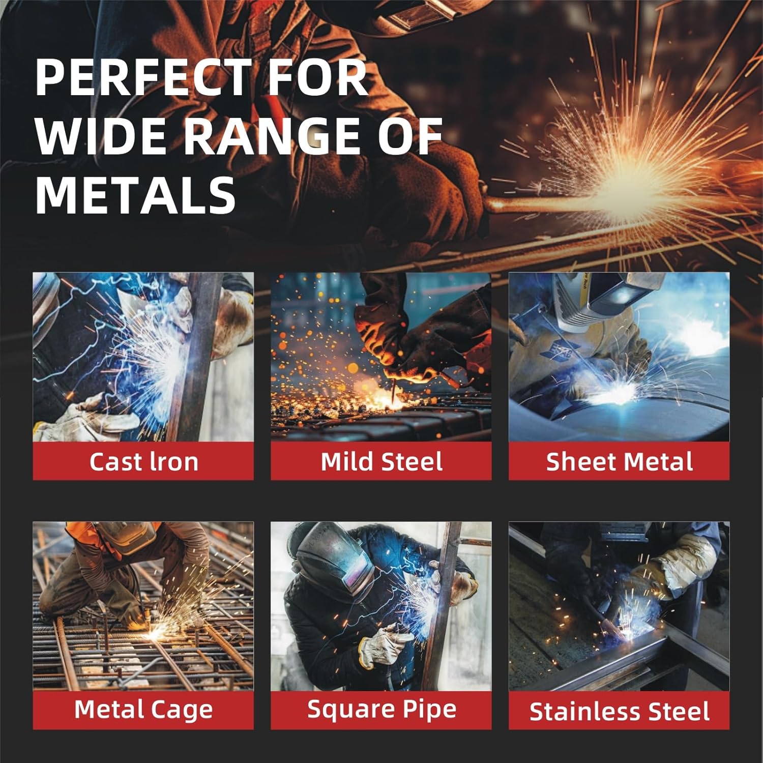 160A 3-in-1 Beginner MIG Welder | Gasless Flux Core, Lift TIG, Stick | 110V Portable Welder with Synergic Control & LED Display