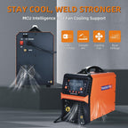 200A 4-in-1 MIG Welder | Synergic MIG/Flux Core/Stick/Lift TIG | Dual Voltage 110V/220V Portable Welding Machine with LCD