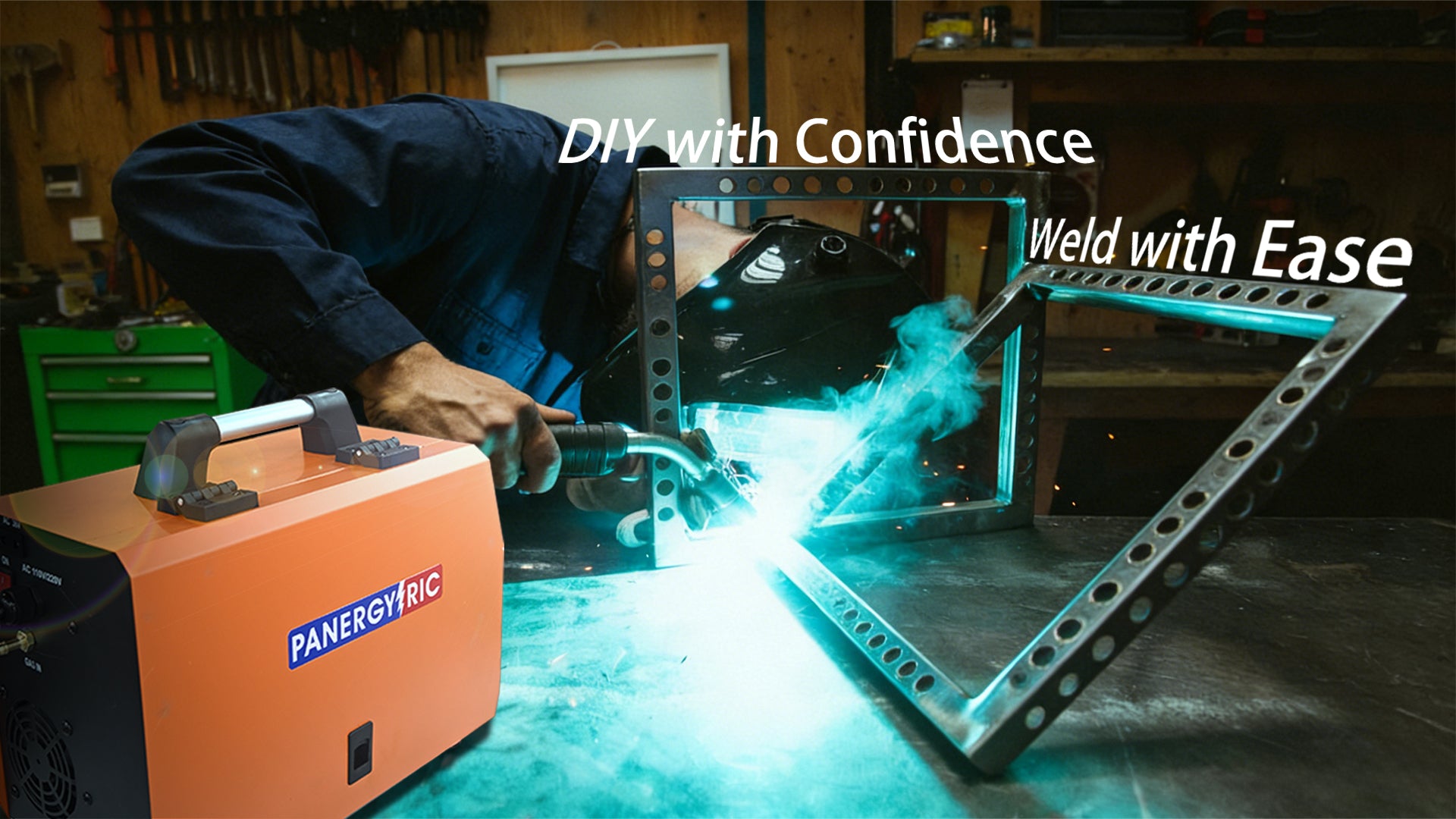 200A 4-in-1 Synergic MIG/TIG/Stick Welder, Dual Voltage 110V/220V Portable Welding Machine for Steel, Stainless, Flux Core